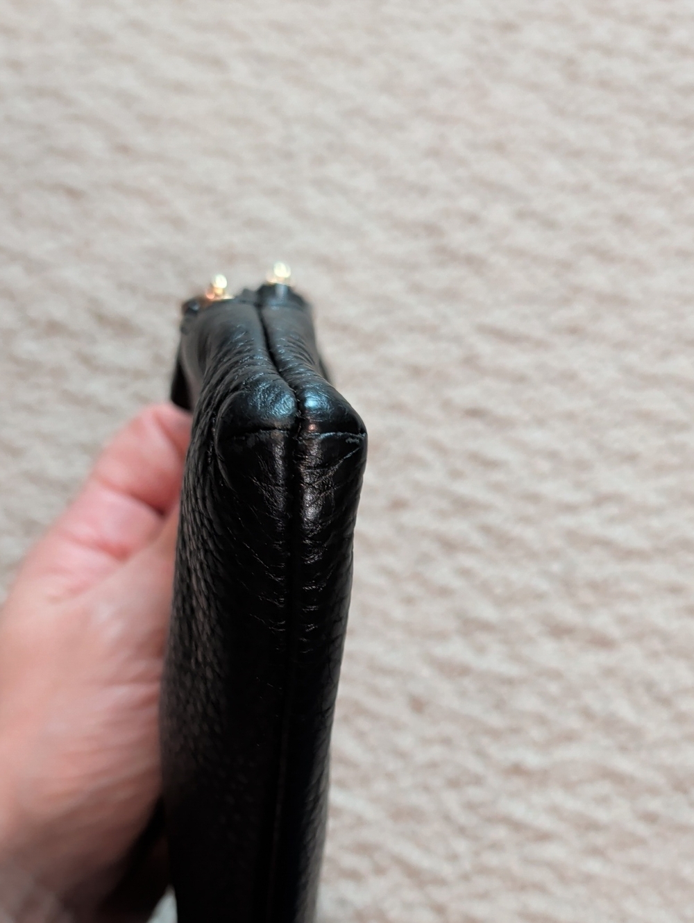 COACH Black Pebbled Leather Double Zip Wristlet - Picture 9 of 10